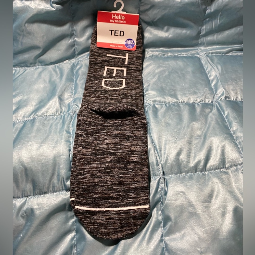 NWT Mens Socks With the Name Ted made in Japan retail $25